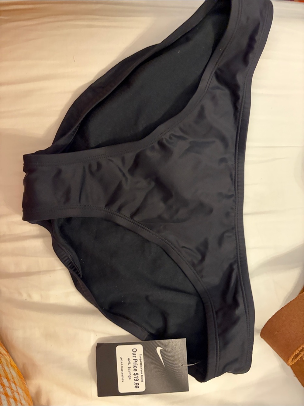 Nike Women's Black Bikini Bottoms - Solid Black Swim Brief XL